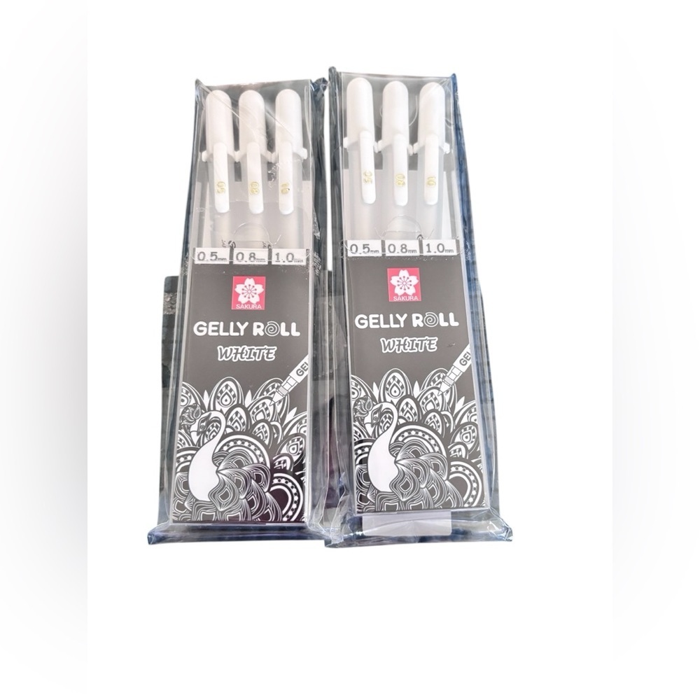 Sakura Set Of 6 White Gelly Roll Gel Pens I Each Fine Medium & Bold Smooth Flow